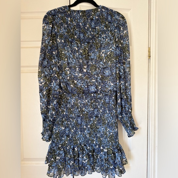 Veronica Beard Blue Floral Long Sleeve Dress - Picture 4 of 5